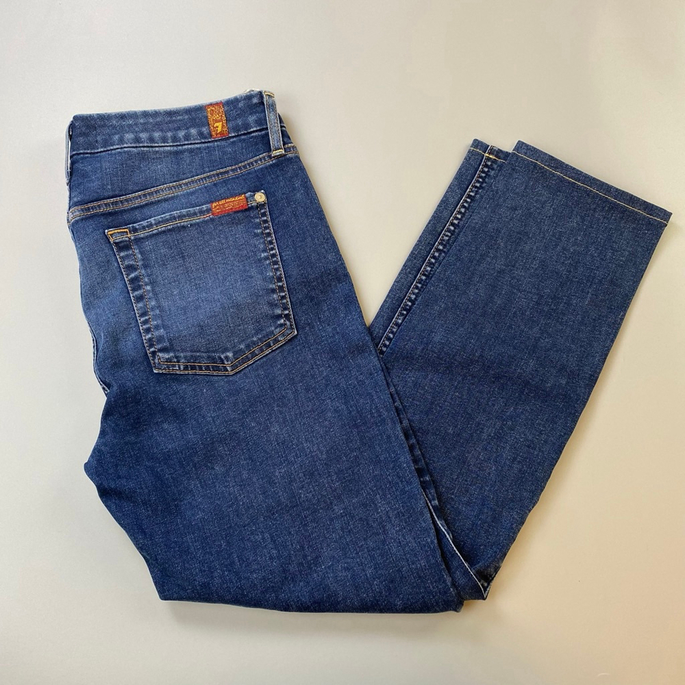 7 For All Mankind Blue The Ankle Skinny Jeans 29 B|Air denim twisted seam